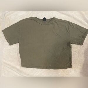 Army green crop top